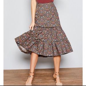 NWT Antonio Melani Floral Print Midi Skirt